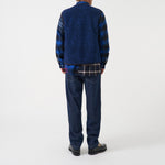 UNIVERSAL WORKS Lancaster Boucle Fleece Gilet in Blue