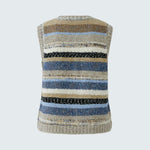 OUI Stripe Knitted Tank in Light Brown/Blue