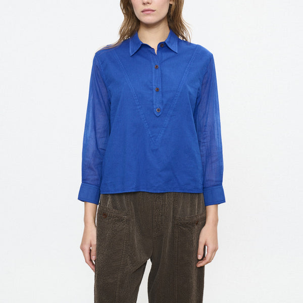 BEATRIZ FUREST Macarena Henley Style Shirt in Ink