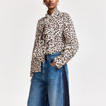 ESSENTIEL ANTWERP Khaleesi Leopard Print Pussy-bow Shirt in Brown/Cream