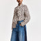ESSENTIEL ANTWERP Khaleesi Leopard Print Pussy-bow Shirt in Brown/Cream