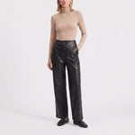 ARTLOVE Eliza Fitted Turtleneck Long Sleeve T Shirt in Beige