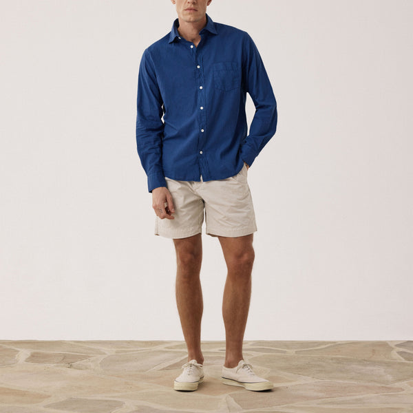 HARTFORD Paul Pat Cotton Shirt in Indigo