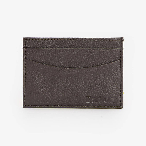 BARBOUR Amble Leather Card Holder in Dark Brown