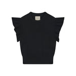 JUMPER 1234 Ruffle Cable Cashmere T-Shirt in Breen