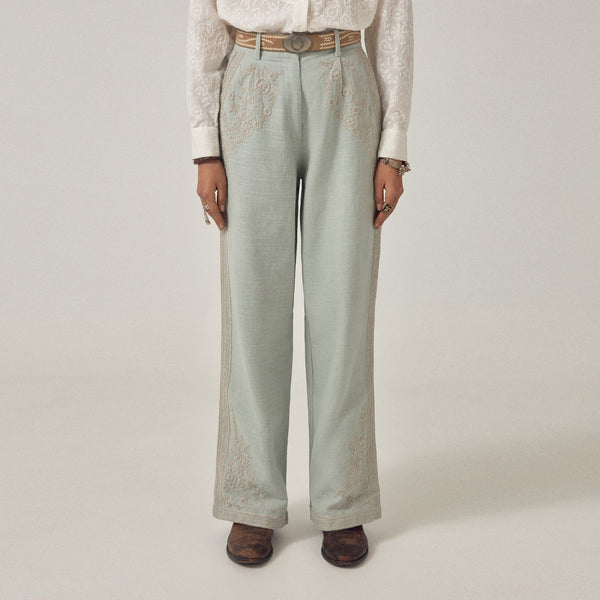 MAISON HOTEL Ludovico Cotton Trousers in Azzurro