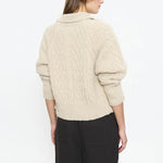 BEATRIZ FUREST Andrew Argyl Knit Cardigan in Ecru