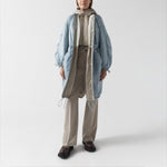 MARFA STANCE Parachute Quilted Parka in Glacier Blue /White/Dove Grey