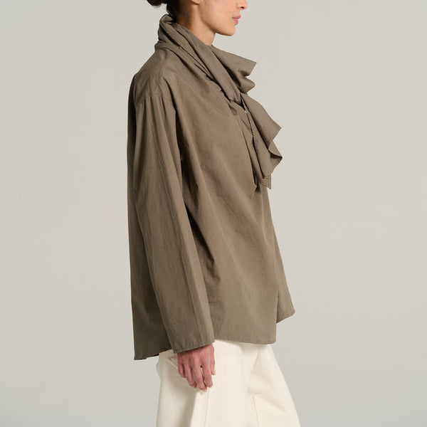 V DE VINSTER Marcel Cotton Blouse in Anthracite