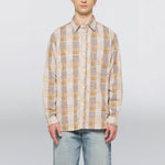 EDWIN Random Patchwork Work Shirt in Beige/Brown