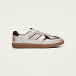 ALOHAS Tb.490 Grain Shimmer Leather Sneakers in Silver/Burgundy