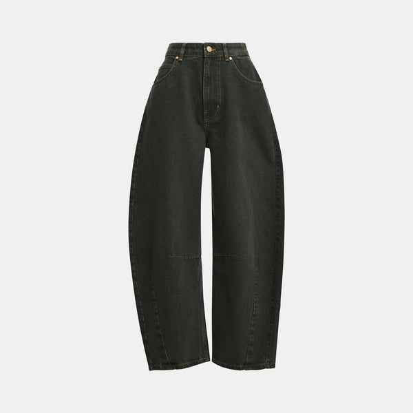 ESSENTIEL ANTWERP Kokos Colour Denim Barrel Leg Jeans in Dusty Green