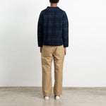 EDMMOND STUDIOS Atelier Check Wool Mix Jacket in Plain Navy