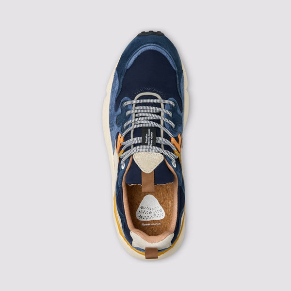 FLOWER MOUNTAIN Yamano 3 Mens Suede Sneakers in Navy/Light Navy