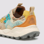 FLOWER MOUNTAIN Yamano 3 Womens Suede Sneakers in Chestnut/LightBlue/Orange