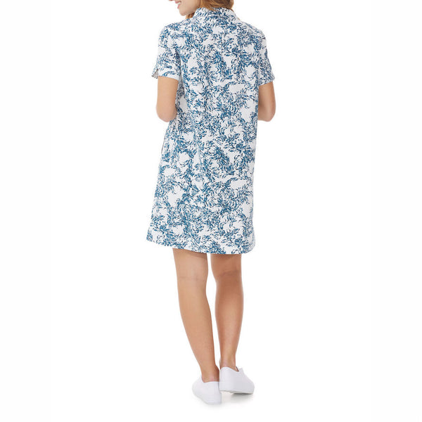 MOUSQUETON Fanette Fish Print Dress in Abyss Blue