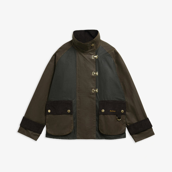 BARBOUR Hazelwood Wax Jacket in Beech/Fern/Mixed Tartan