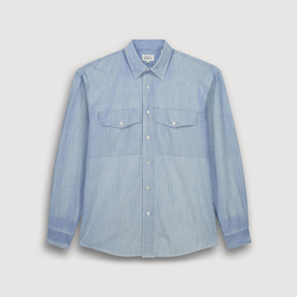 HARTFORD Faith Cotton Shirt in Light Indigo