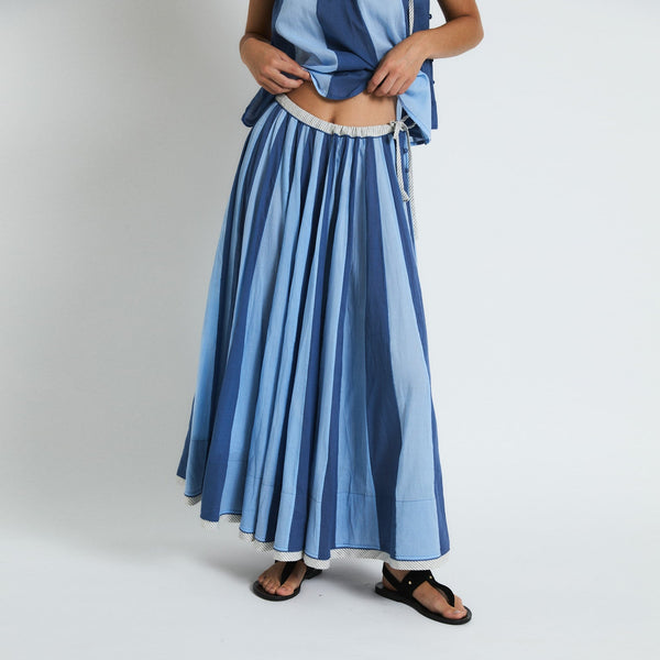 SOPHIE + LUCIE Circo Voile Stripe Skirt in Blue