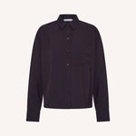BY-BAR Lise Wide Stripe Shirt  in Wine Stripe