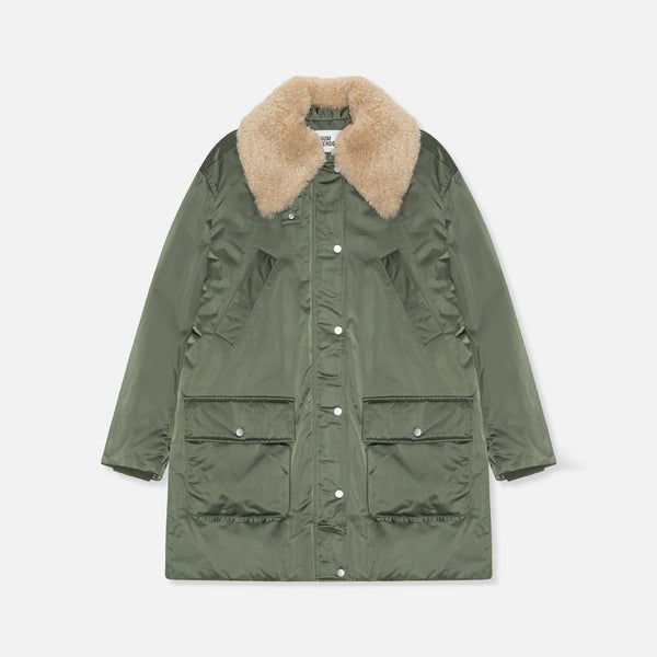BAUM UND PFERDGARTEN Daimi Parka with Faux Fur Collar in Thyme