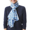 MOUSQUETON Fish Print Scarf in Sky Blue