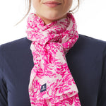 MOUSQUETON Fish Print Scarf in Fuchsia Pink
