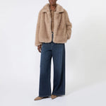S MAX MARA SMMAlce Soft Textured Wide Fit Short Coat in Honey