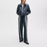 RAG & BONE Krista Faux Leather Jacket in Navy