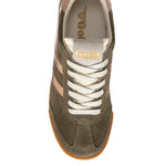 GOLA Elan Glitz Suede Trainers in Khaki/Rose Gold/Cameo