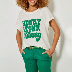 Honey T Shirt in Off White/Green