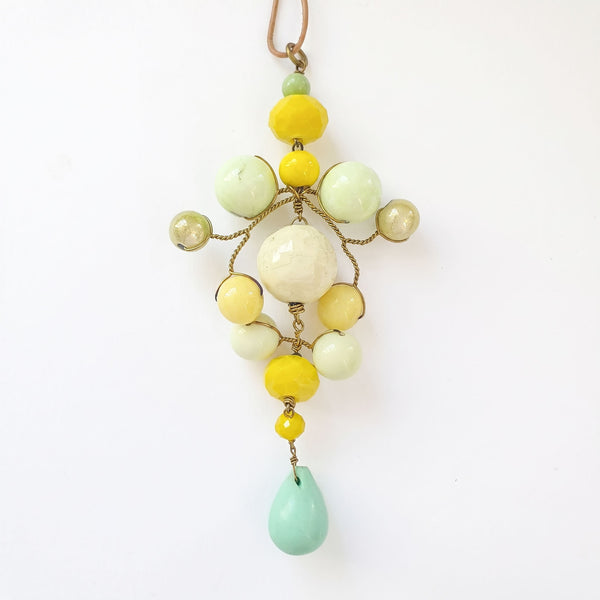 PHILIPPA KUNISCH Gypsy Necklace in Yellow / Green