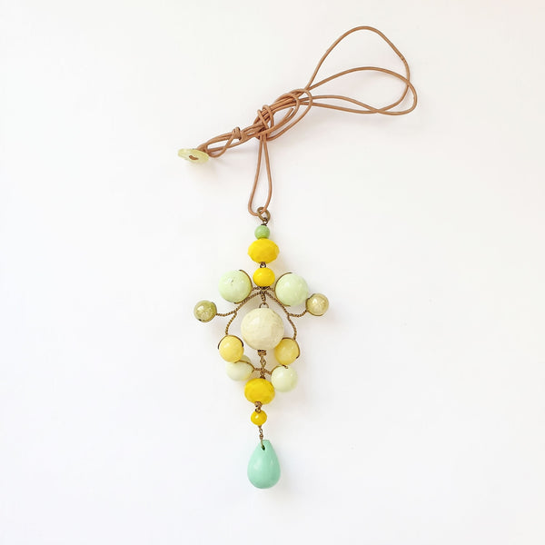 PHILIPPA KUNISCH Gypsy Necklace in Yellow / Green