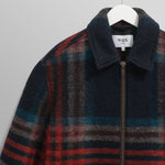WAX LONDON Heath Wool Check Jacket in Navy and Multicolour