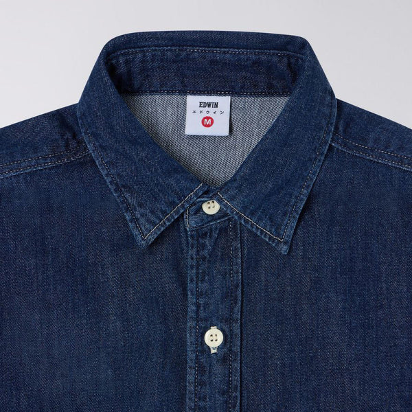 EDWIN Work Shirt in Dark Blue Used