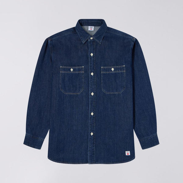 EDWIN Work Shirt in Dark Blue Used