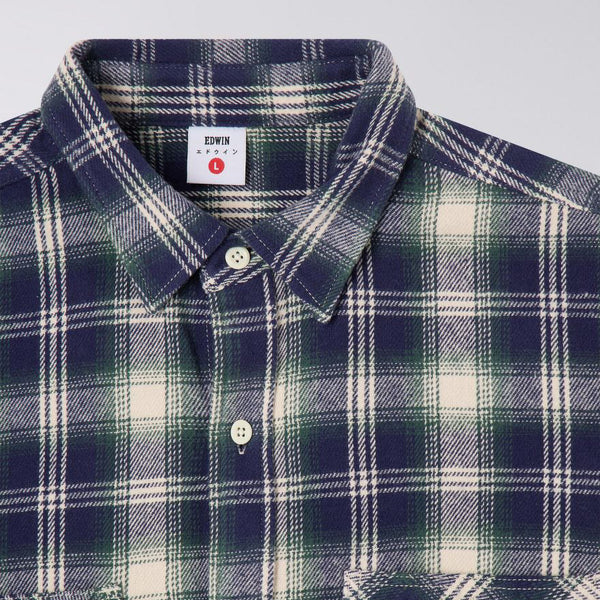 EDWIN Work Shirt in Navy/Green