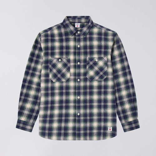 EDWIN Work Shirt in Navy/Green