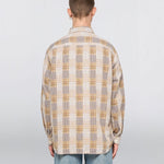 EDWIN Random Patchwork Work Shirt in Beige/Brown