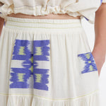 Iliokali Midi Skirt in Blue & Lime
