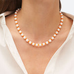 LA MOME BIJOU Sunset Pearl Necklace in Orange