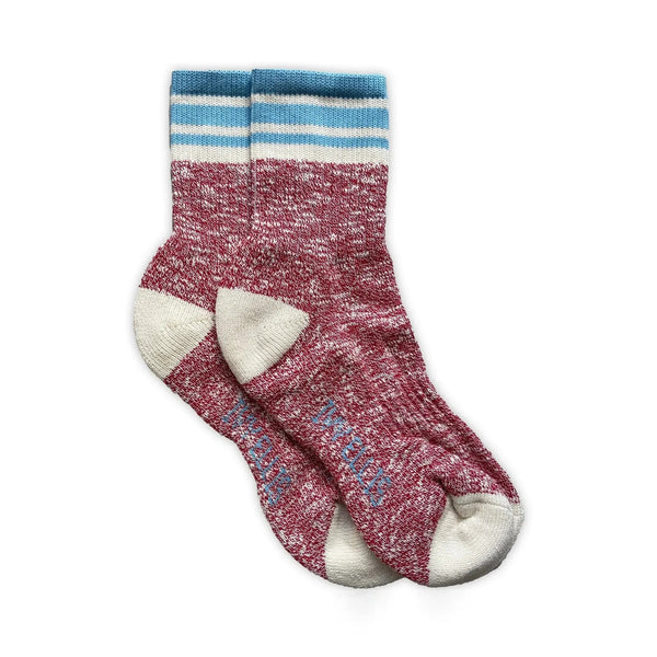 IVY ELLIS Ladies Nairn Cotton Socks in Plum/Blue