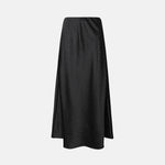 BERENICE Jojo Satin Long Skirt With Rhinestones in Black