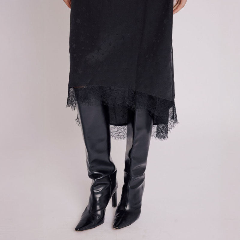 BERENICE Jude Lace Hem Skirt in Black