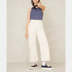 Elisabeth Cropped Wide Leg Jeans in Holo Non-Dyed
