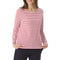 MOUSQUETON Kadeac Striped Long Sleeve T Shirt in Ecru/Chilli Red