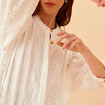 Ketty Broderie Anglaise Blouse in White