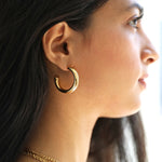 Large Chunky Hoop Earrings in Gold