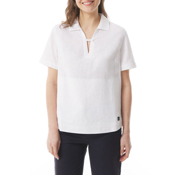 MOUSQUETON Lazenn Plain Sailor Collar Blouse in White