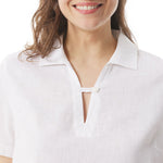 MOUSQUETON Lazenn Plain Sailor Collar Blouse in White